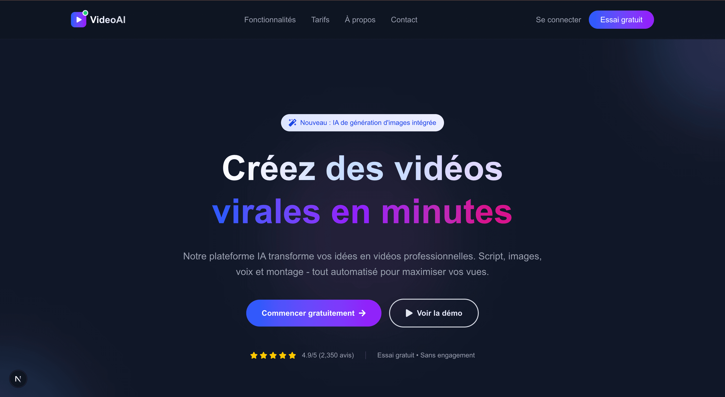 SaaS de Génération Vidéo IA